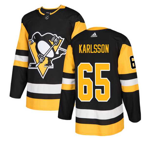 Mens Pittsburgh Penguins #65 Erik Karlsson Black Stitched Jersey Dzhi->pittsburgh penguins->NHL Jersey